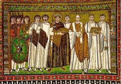 Representação em mosaico do imperador Juliano e sua corte