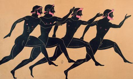 Corredores dos jogos na antiga Grécia.