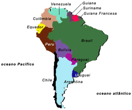 Mapa America do Sul