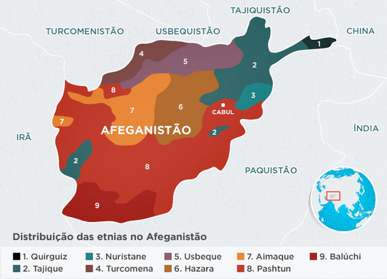Mapa Afeganistão