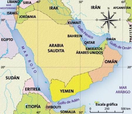 Mapa da Arábia