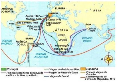 Rotas comerciais das Grandes Navegações