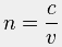 Fórmula do índice de refração