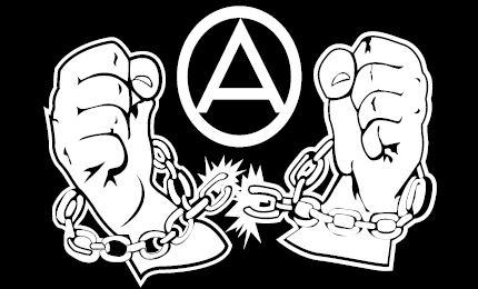 Ruptura de correntes e o símbolo do anarquismo.