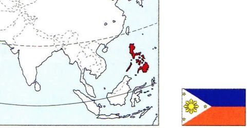 Mapa das Filipinas.