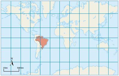 Representação da projeção de mercator.