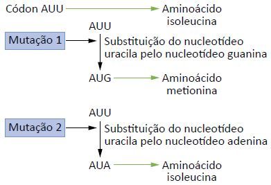 exemplos de mutações gênicas