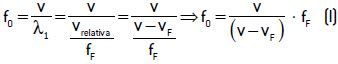 Equação do efeito Doppler.