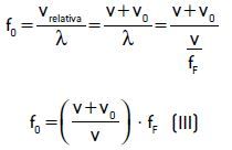 Equação do efeito Doppler.