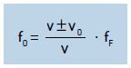 Equação do efeito Doppler.