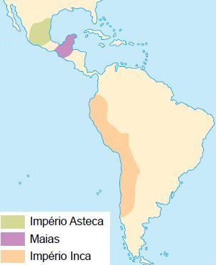 Mapa da América pré-colombiana.