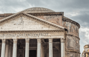 Arquitetura de um templo romano.