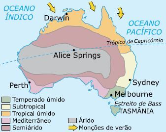 Mapa climático da Austrália