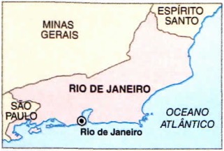 Mapa do estado do Rio de Janeiro.