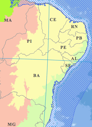 Mapa da caatinga.