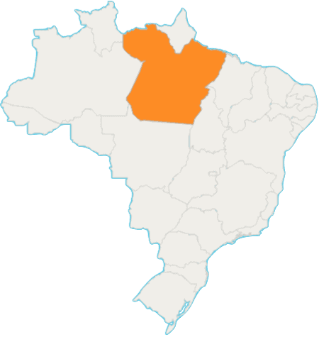 Mapa do Brasil com o estado do Pará em destaque.