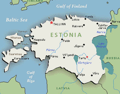 Mapa da Estônia