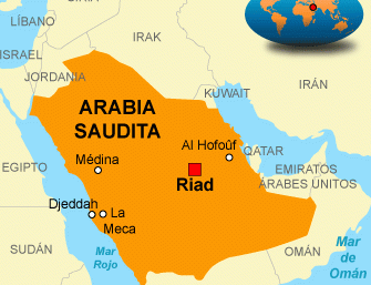 Mapa Arabia Saudita