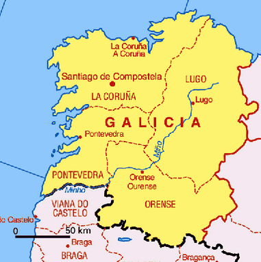 Mapa Galícia