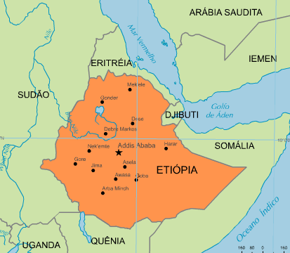 Mapa da Etiópia