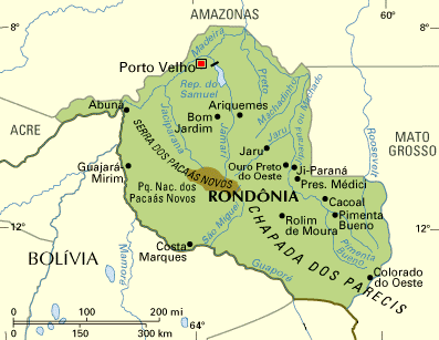 Mapa do Brasil muda e Rondônia ganha 500km² de área