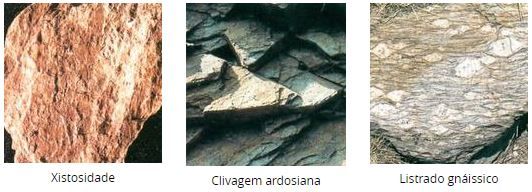 Tipos de rochas metamórficas.