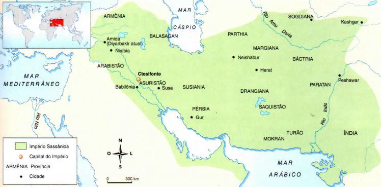 Mapa do Império Sassânida