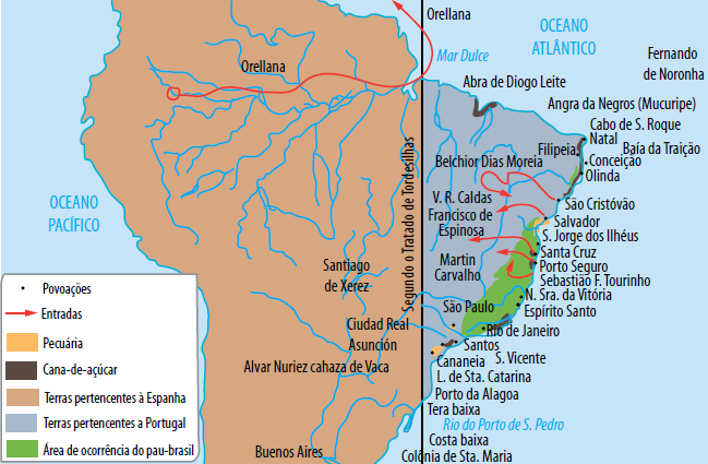 Mapa do povoamento brasileiro