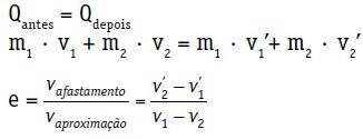 Fórmula da colisão mecânica.