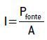 Fórmula da intensidade do som: I = P fonte / A
