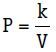 Fórmula da transformação isotérmica.