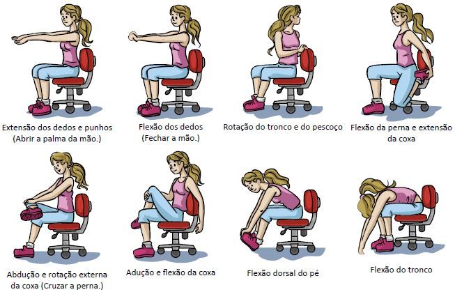 Exercícios de alongamento.