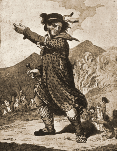 Desenho de Ned Ludd, líder do movimento social luddista.