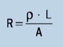 Fórmula da segunda lei de Ohm: R = (P.L/A)