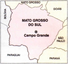 Mapa do Mato Grosso do Sul.