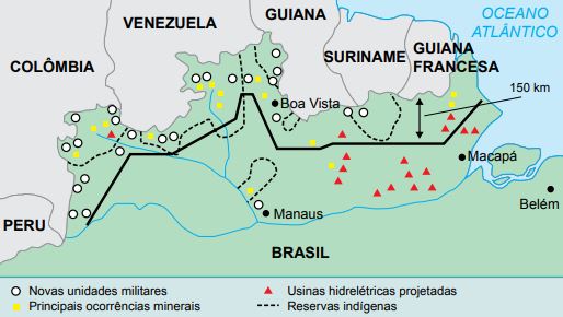 Mapa do Projeto Calha Norte.