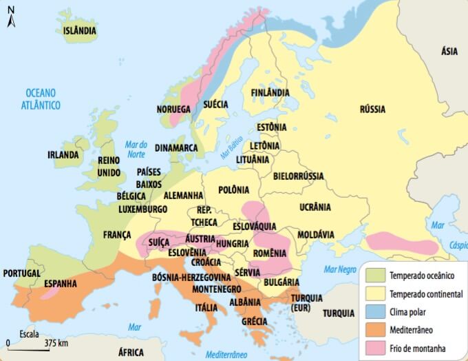 O mapa dos diferentes tipos de clima na Europa — idealista/news