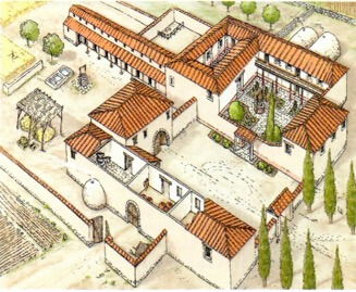 Casas de campo dos romanos.