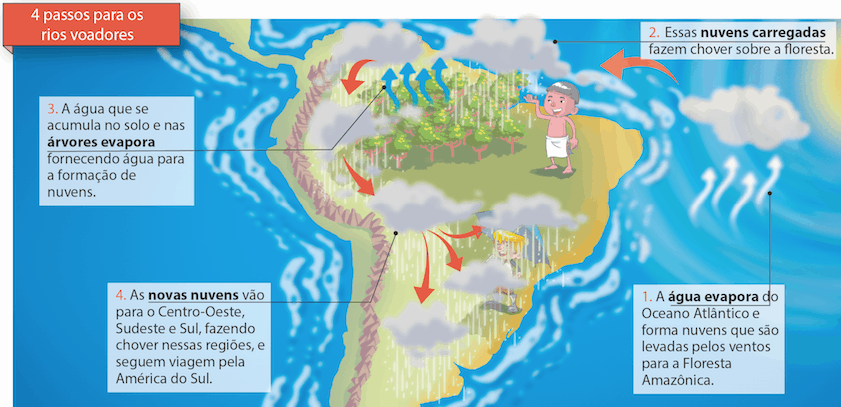 Mapa dos rios voadores.