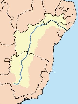 Mapa da bacia do rio São Francisco