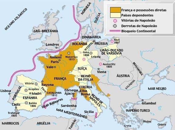 Mapa do bloqueio continental