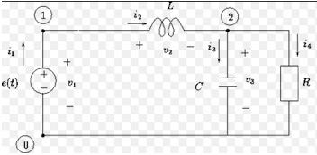 circuito com indutor, capacitor e resistor.