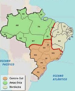 Mapa dos complexos regionais