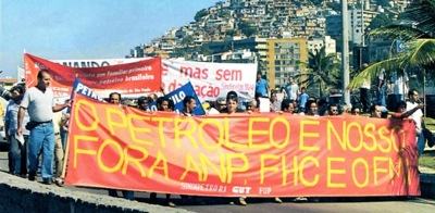 Manifestação contra privatizações do governo FHC.