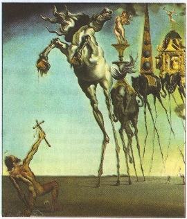 A Tentação de Santo Antão - pintura surrealista de Salvador Dalí